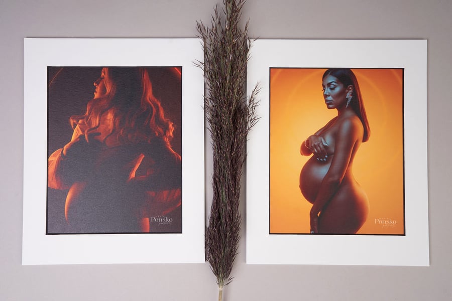 Matted Prints with maternity photography