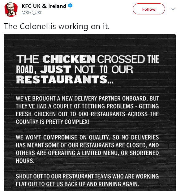 KFC Twitter Response