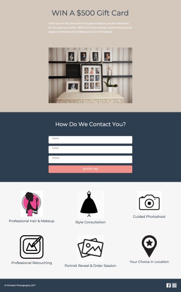 Landing Page for Photographers