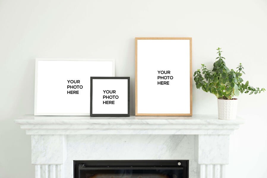 Wall Decor Mockups on Fireplace