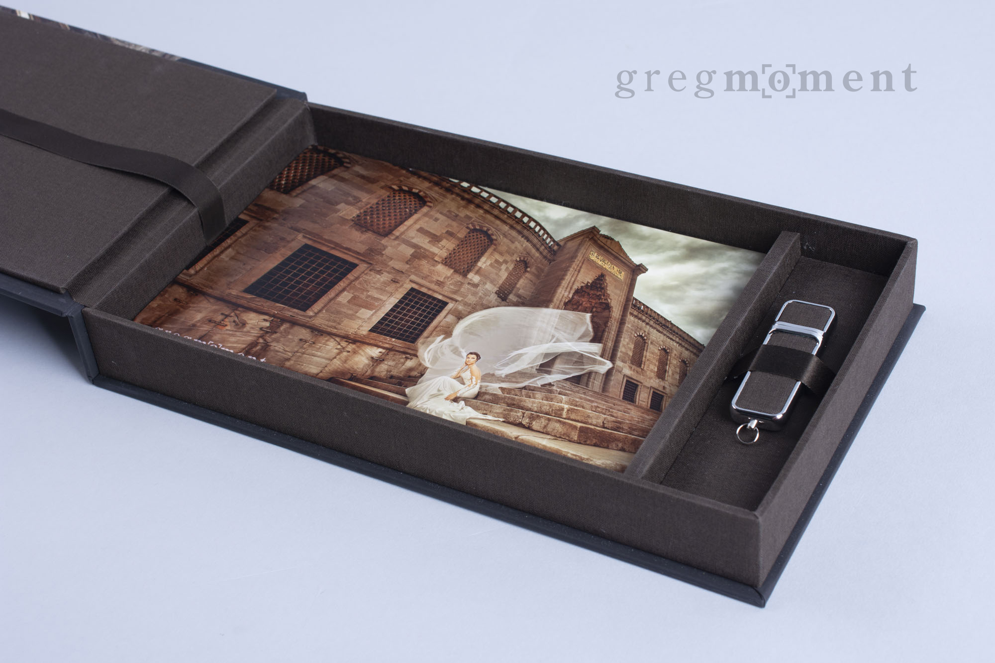 Wedding photography prints in black box