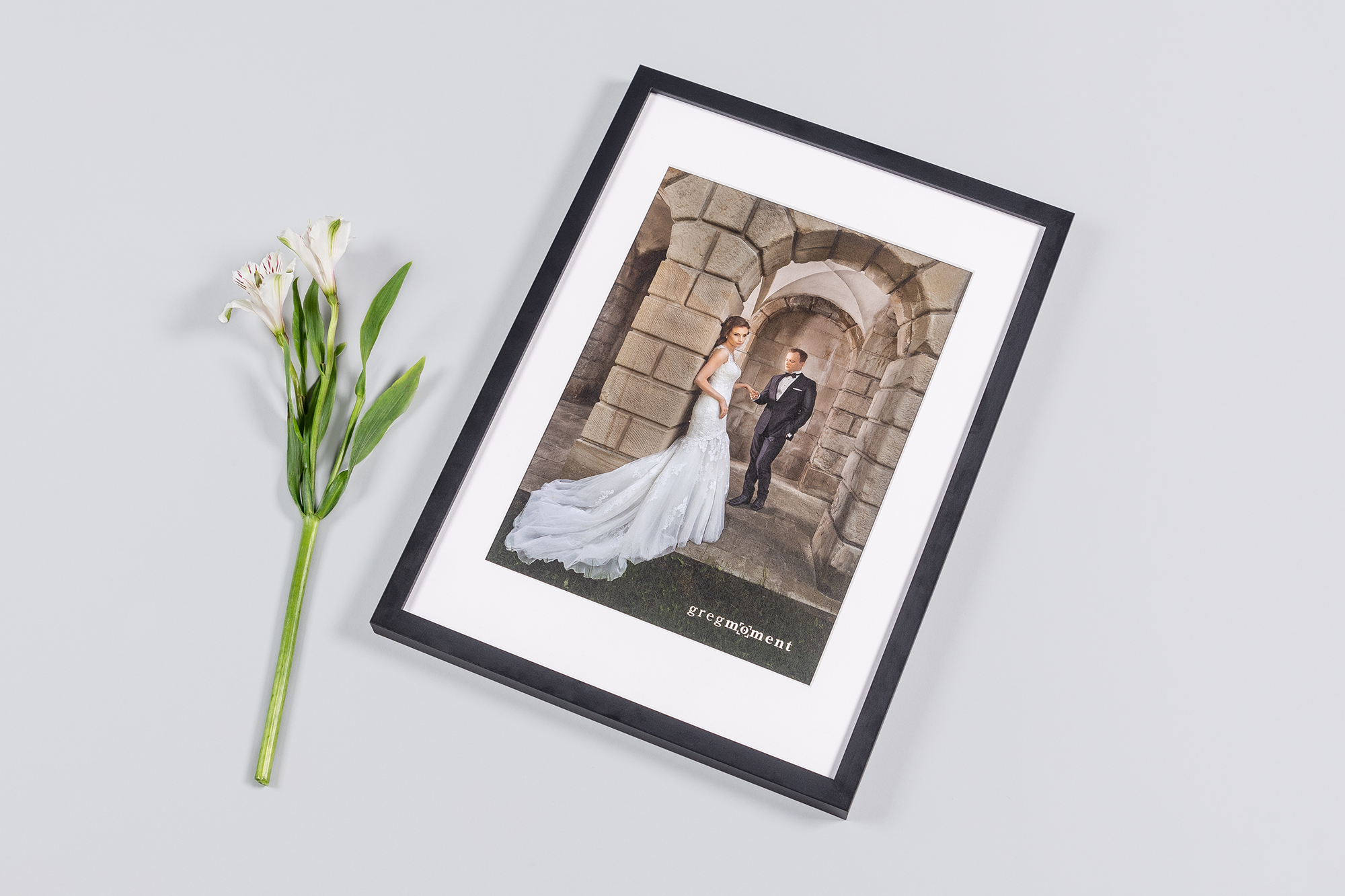 Matted Wedding Print in Black Frame