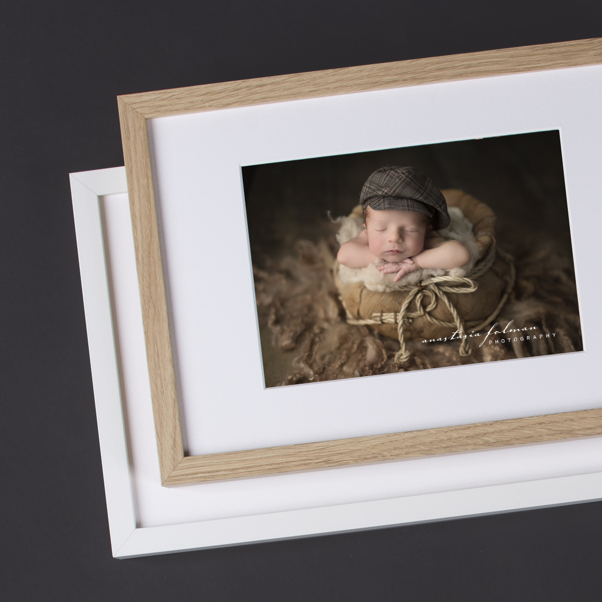 framed print with newborn photo