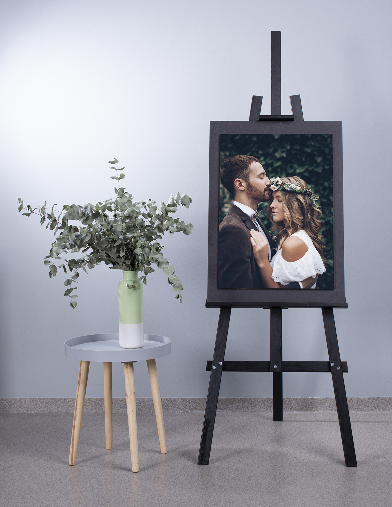 Large Easel Display Stand with Stacked Acrylic Print