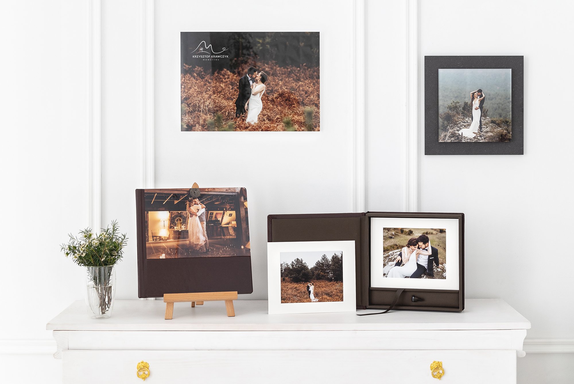High quality print products displayed in a photo studio