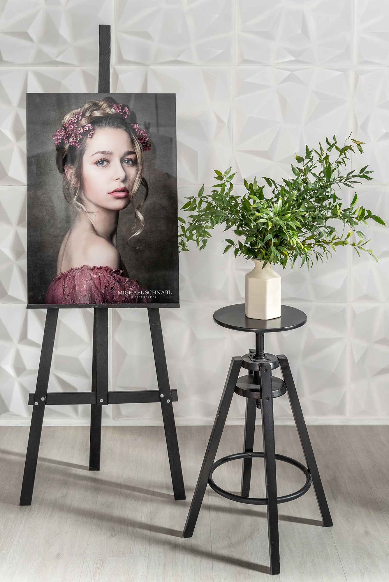 professional portrait in an acrylic print