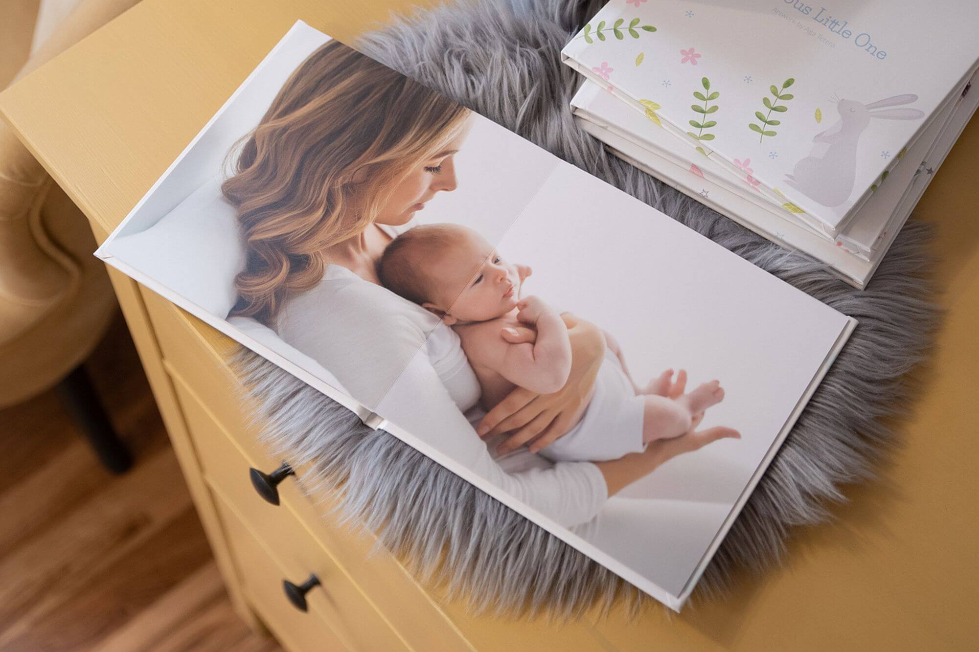 baby photo album inside spread